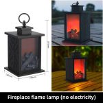 Creative LED Charcoal Flame Lamp, Small Artificial Fireplace Night Light, Soft Furnishing Crafts, ABS Material - 图片 2
