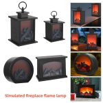 Creative LED Charcoal Flame Lamp, Small Artificial Fireplace Night Light, Soft Furnishing Crafts, ABS Material