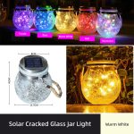 wholesale solar jar lights, bulk solar mason jar lights, solar crackle glass lantern wholesale - 图片 2
