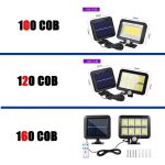 Solar-powered, sensor-operated, split-type wall light, 3-mode waterproof motion-sensing garden street light, solar light, garden light, 160/120/100COB. - 图片 4