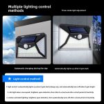 New type of solar panel courtyard light, outdoor three-sided wall light, motion-sensing light control, household rainproof ultra-bright LED light - 图片 4