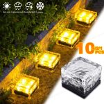Solar-powered ice block lamp, glass block lamp, landscape lighting, square glass lamp, outdoor path, garden, and courtyard lamp.