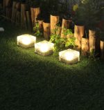 Solar-powered ice block lamp, glass block lamp, landscape lighting, square glass lamp, outdoor path, garden, and courtyard lamp. - 图片 3