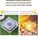 Solar-powered ice block lamp, glass block lamp, landscape lighting, square glass lamp, outdoor path, garden, and courtyard lamp. - 图片 5
