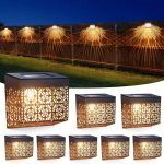 Solar-powered hollow wall lamp, garden decorative small wall lamp, bronze wall lamp, outdoor landscape lighting. - 图片 4