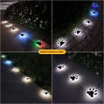 Solar-powered LEDs, IP65 waterproof, dimmable battery included, suitable for garden cat paw lights, outdoor patio lawn balcony landscape lighting, and nighttime lighting. - 图片 2