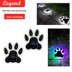 Solar-powered LEDs, IP65 waterproof, dimmable battery included, suitable for garden cat paw lights, outdoor patio lawn balcony landscape lighting, and nighttime lighting.