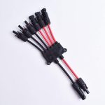 Photovoltaic red and black Y-type copper solar panel connecting wire 30cm, 2 to 4Y branch parallel connection wire 30A 1000V - 图片 3