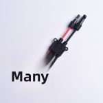 Photovoltaic red and black Y-type copper solar panel connecting wire 30cm, 2 to 4Y branch parallel connection wire 30A 1000V - 图片 2