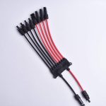 Photovoltaic red and black Y-type copper solar panel connecting wire 30cm, 2 to 4Y branch parallel connection wire 30A 1000V