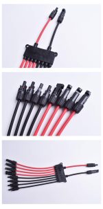 Photovoltaic red and black Y-type copper solar panel connecting wire 30cm, 2 to 4Y branch parallel connection wire 30A 1000V - 图片 6