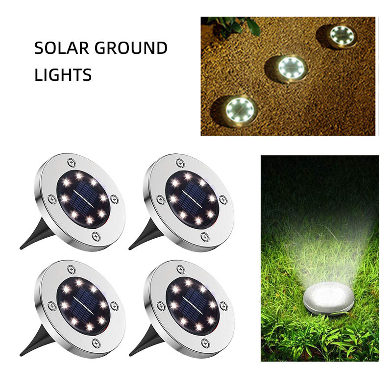43 Solar Ground Lights | 8 LED Waterproof Solar Garden Pathway Lights - 图片 1
