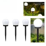 Solar Globe Lights | Frosted White Ball Solar Pathway Garden Lights - 图片 2