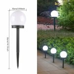 Solar Globe Lights | Frosted White Ball Solar Pathway Garden Lights
