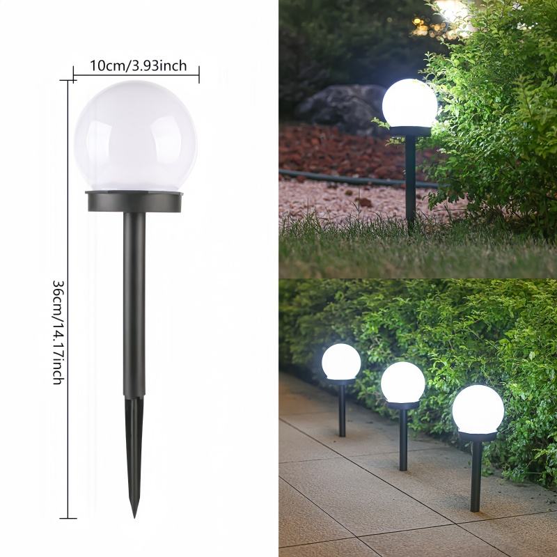 61 Solar Globe Lights | Frosted White Ball Solar Pathway Garden Lights - 图片 1