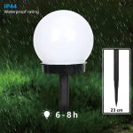 Solar Globe Lights | Frosted White Ball Solar Pathway Garden Lights - 图片 3