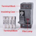 Photovoltaic solar 1000V DC fuse, with fuse holder and indicator light, 10A, 16A, 20A, 25A, 30A, 32A, DIN rail mounting, 1P, 2P, 3P, 4P - 图片 4