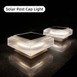 Solar-powered pole lights, warm white LED outdoor pole lights, waterproof ABS solar fence lights, suitable for garden villa courtyard landscaping. - 图片 6