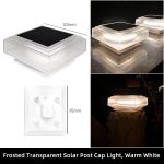 Solar-powered pole lights, warm white LED outdoor pole lights, waterproof ABS solar fence lights, suitable for garden villa courtyard landscaping. - 图片 3