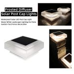 Solar-powered pole lights, warm white LED outdoor pole lights, waterproof ABS solar fence lights, suitable for garden villa courtyard landscaping.